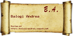 Balogi Andrea névjegykártya