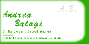 andrea balogi business card